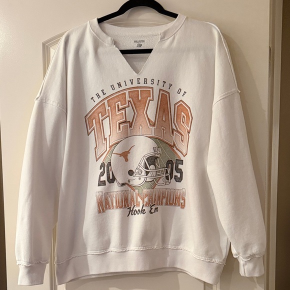 Hollister Tops - Hollister White Crewneck Sweatshirt University of Texas
